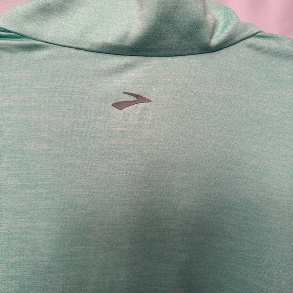 Women's Brooks 1/2 Zip Sweat-Wicking Long Sleeve Activewear Shirt Green Size L - Picture 7 of 10